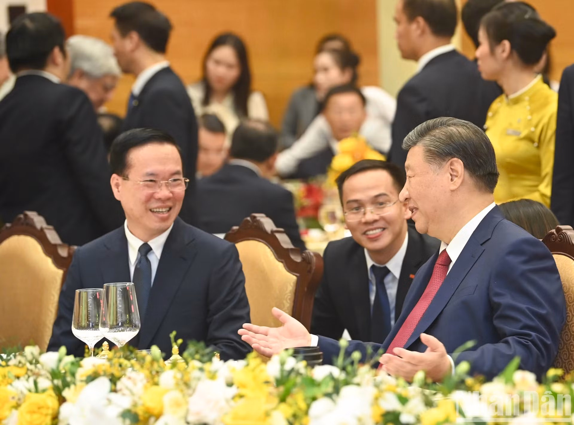 El jefe de Estado vietnamita y el máximo dirigente de China. (Fotografía: Nhan Dan) El jefe de Estado vietnamita y el máximo dirigente de China. (Fotografía: Nhan Dan)