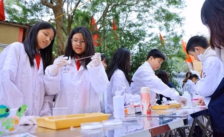Área de experiencias y creatividad de la escuela secundaria de Trung Vuong durante el Día de la Tecnología de la Información - STEM, ciclo 2023-2024. Área de experiencias y creatividad de la escuela secundaria de Trung Vuong durante el Día de la Tecnología de la Información - STEM, ciclo 2023-2024.