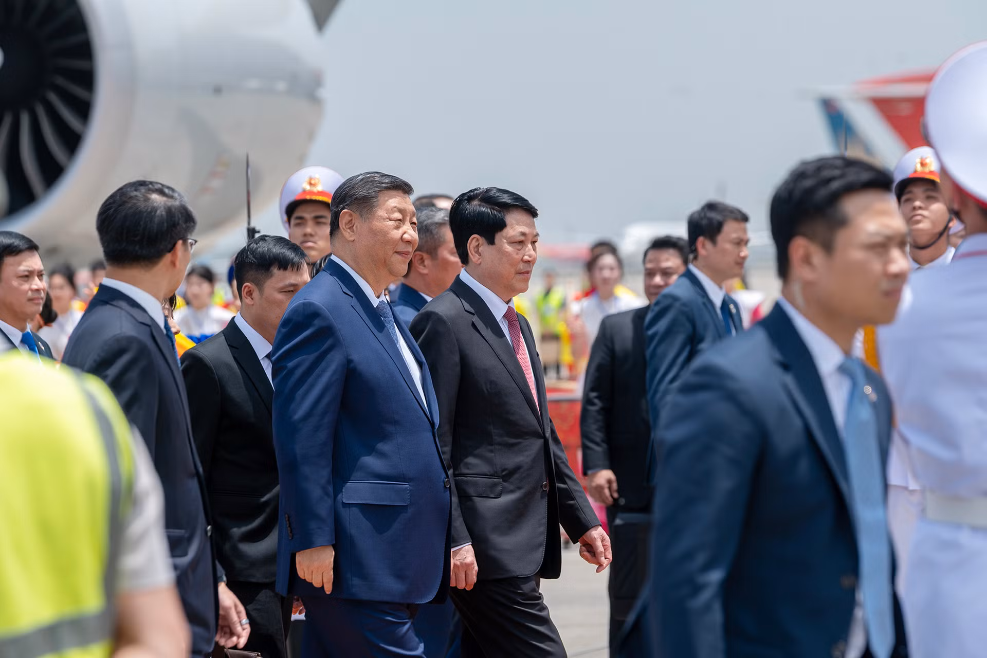 El presidente de Vietnam, Luong Cuong, recibe al invitado.