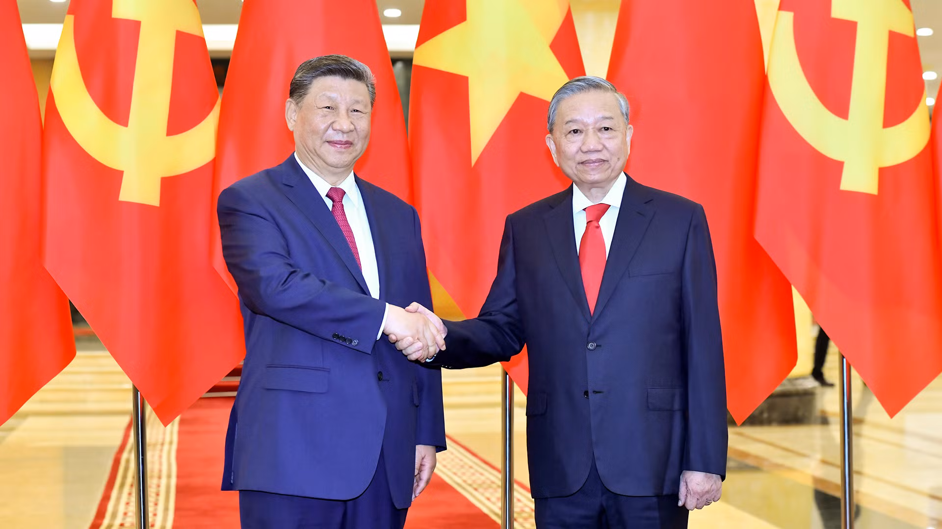 [Foto] Líder partidista vietnamita sostiene conversaciones con máximo dirigente chino
