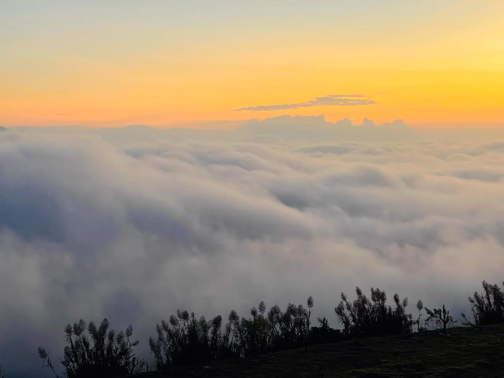 Desde la cima de los montes, el excursionista queda fascinado por estos paisajes nubosos. Desde la cima de los montes, el excursionista queda fascinado por estos paisajes nubosos.