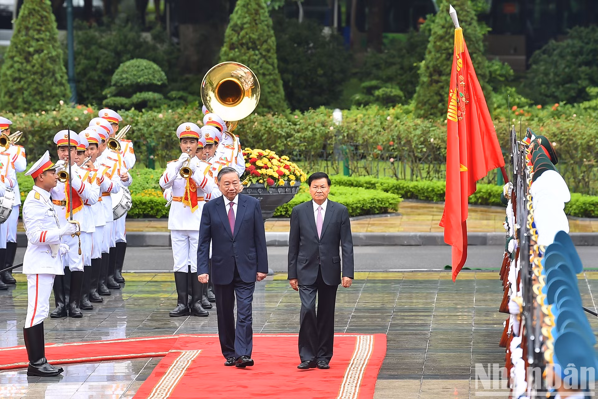 [Foto] Máximo dirigente de Vietnam preside recepción ceremonial a su homólogo laosiano