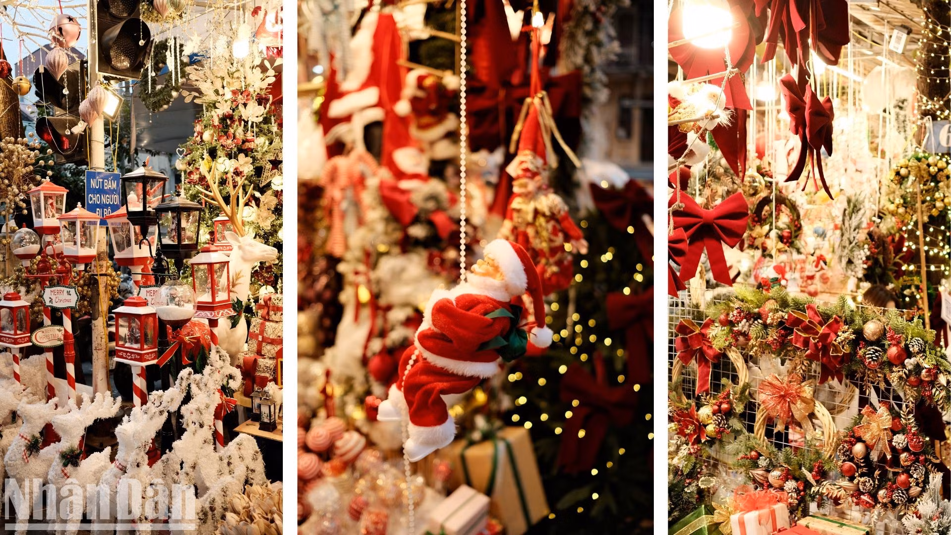 La Navidad llega con antelación al casco antiguo de Hanói.
