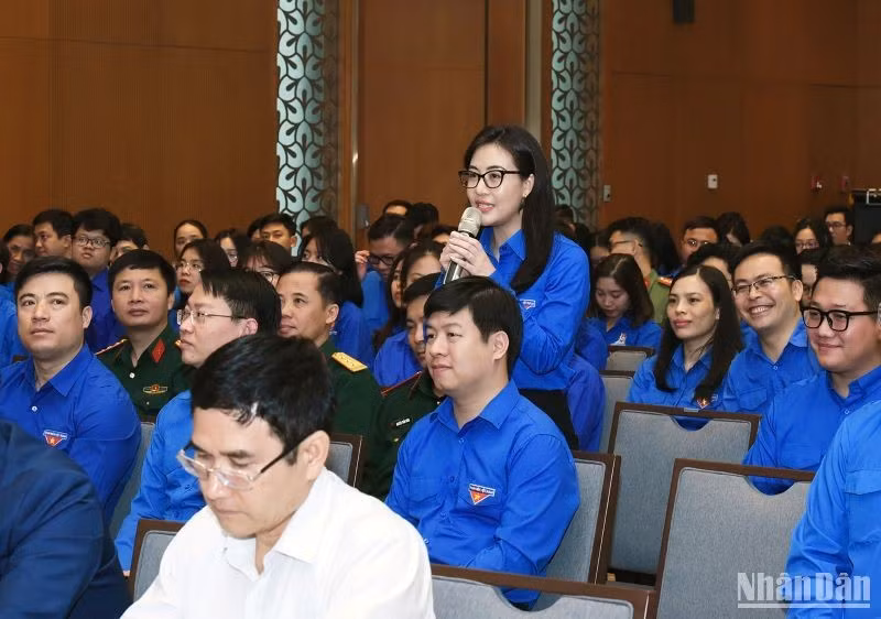 Una delegada de la filial de la Unión de Jóvenes Comunistas Ho Chi Minh en Hanói.