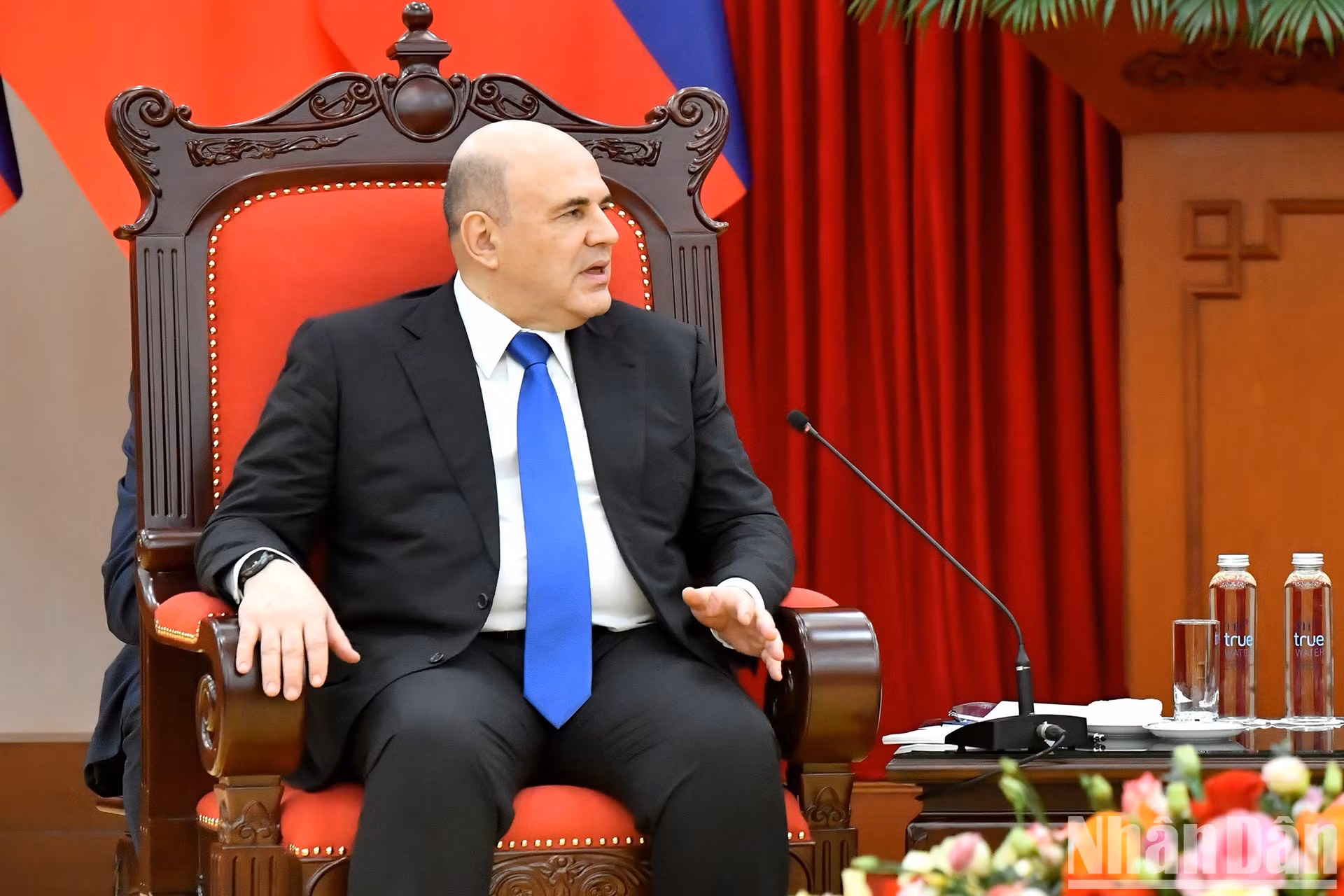 El premier de Rusia, Mikhail Vladimirovich Mishustin, en su intervención. El premier de Rusia, Mikhail Vladimirovich Mishustin, en su intervención.