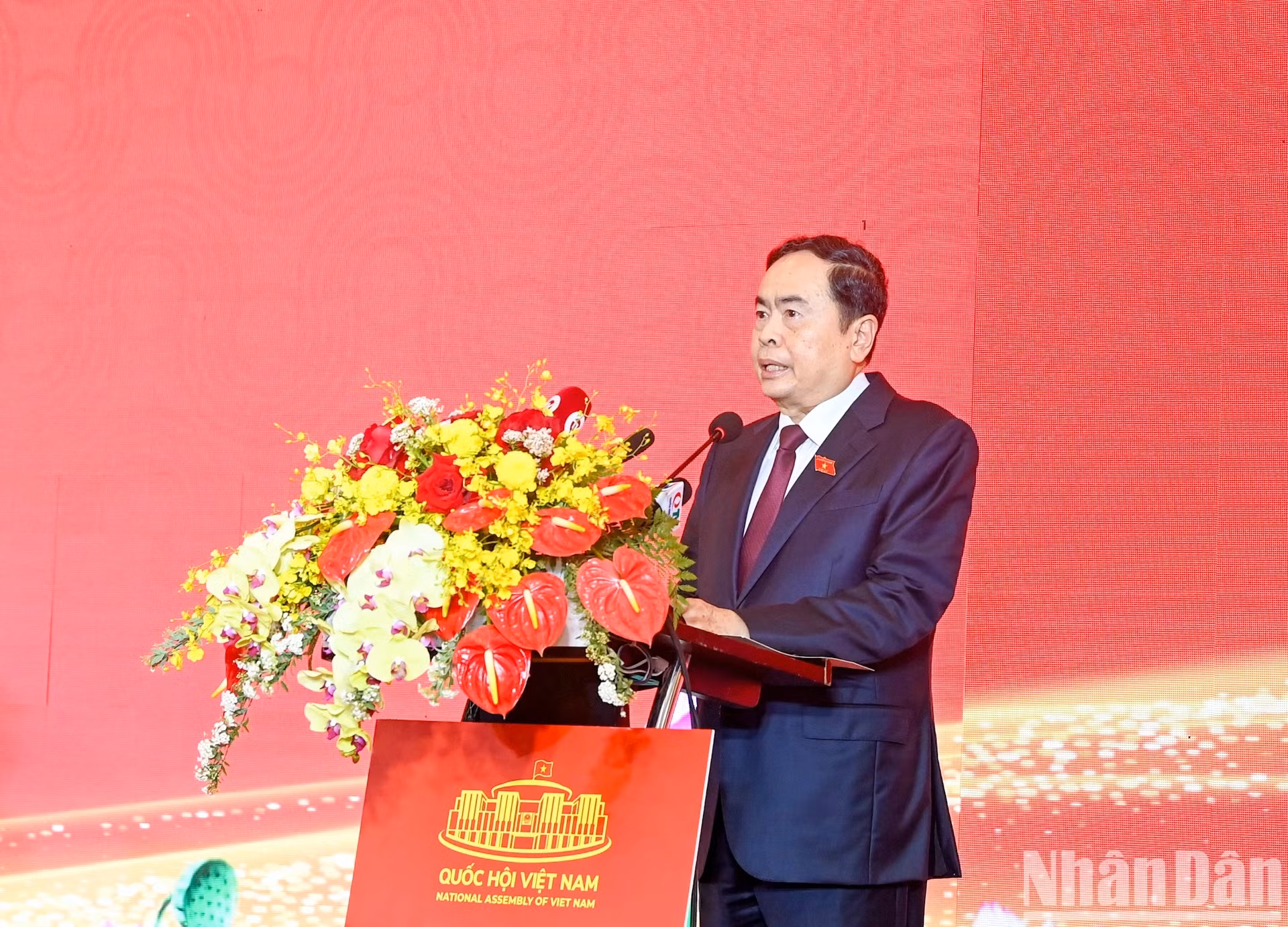 El vicepresidente permanente de la ANV, Tran Thanh Man, pronuncia palabras inaugurales.