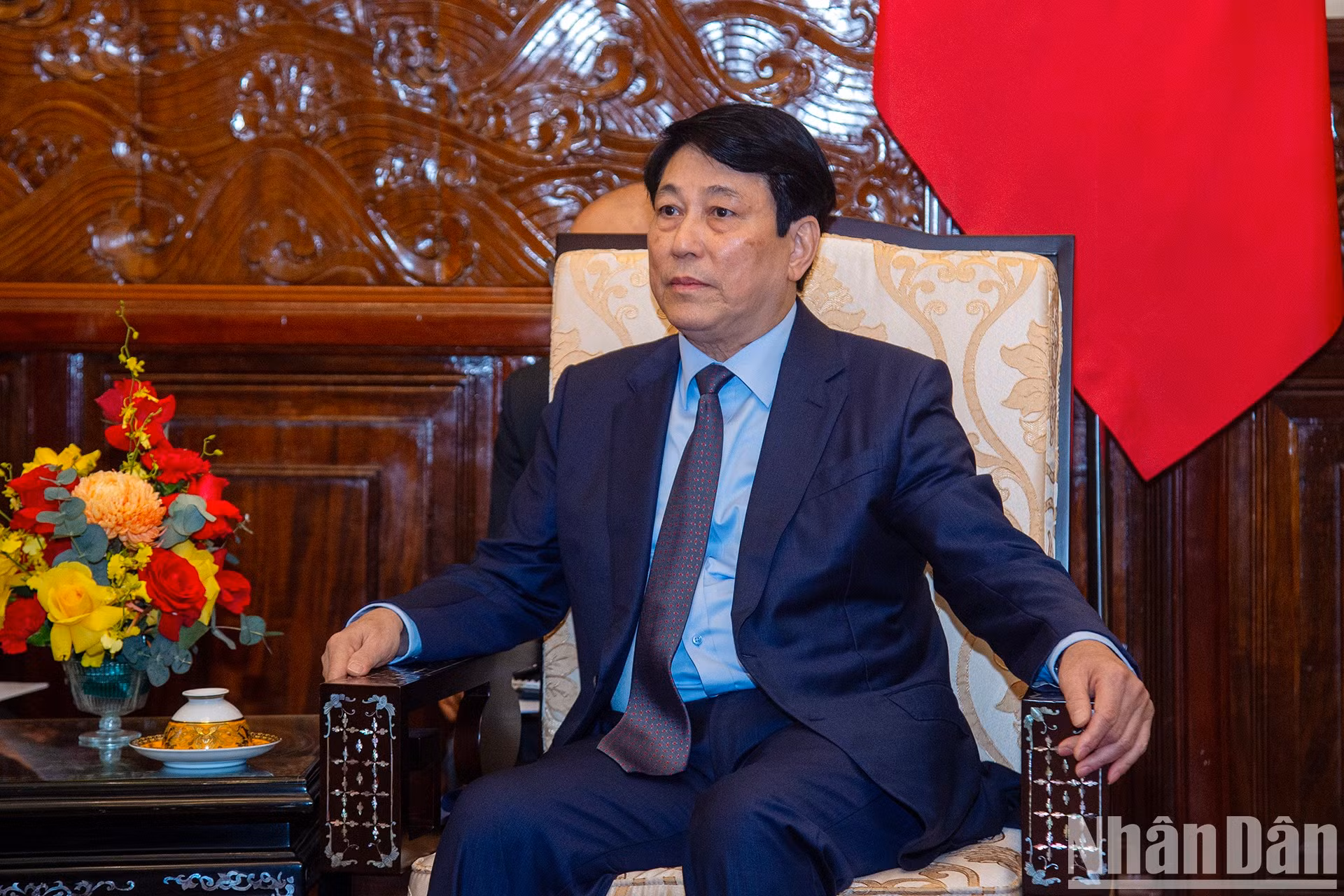 El presidente vietnamita, Luong Cuong, habla en la cita.