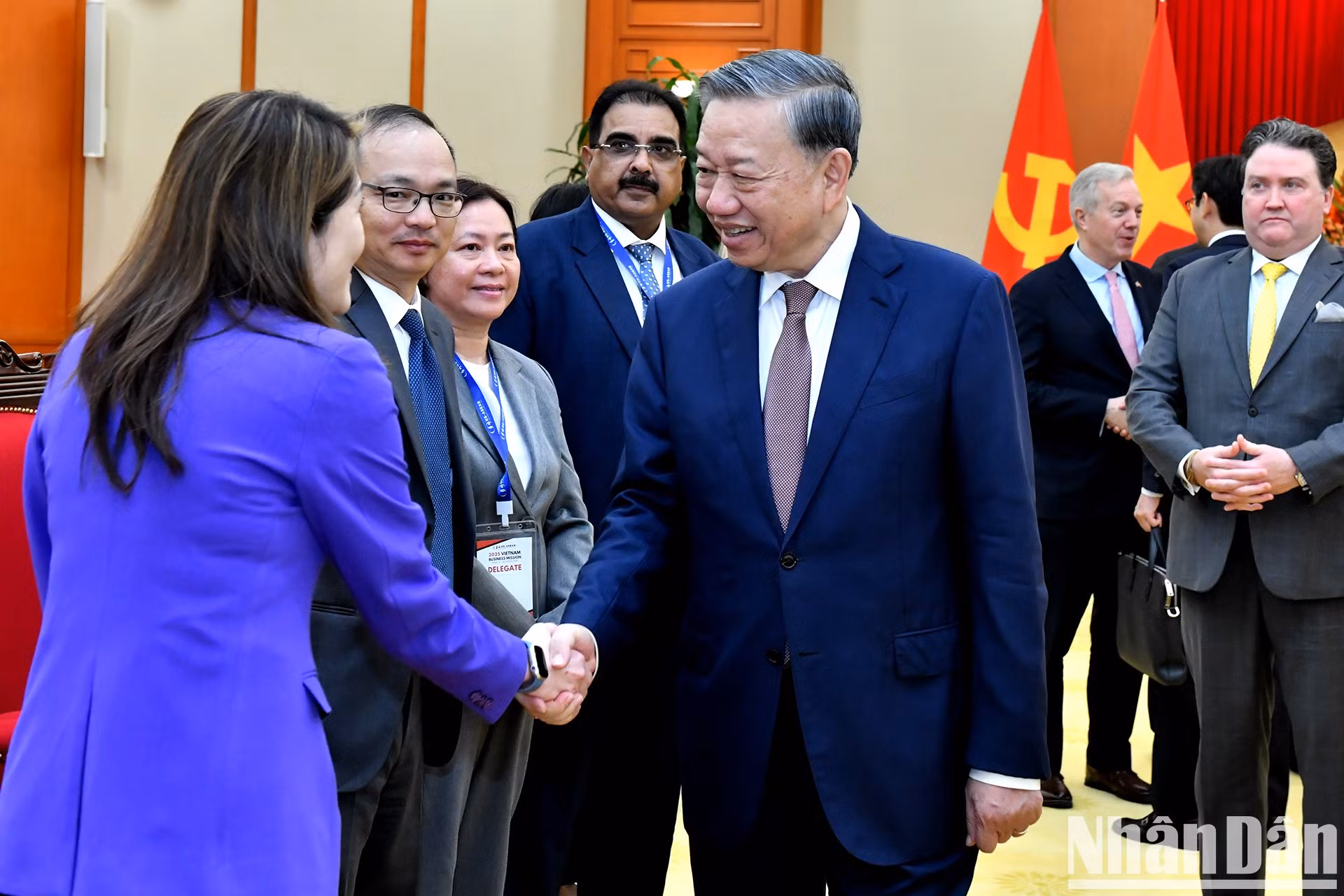 El secretario general del Partido Comunista de Vietnam, To Lam, recibe el Consejo Empresarial Estados Unidos-Asean.