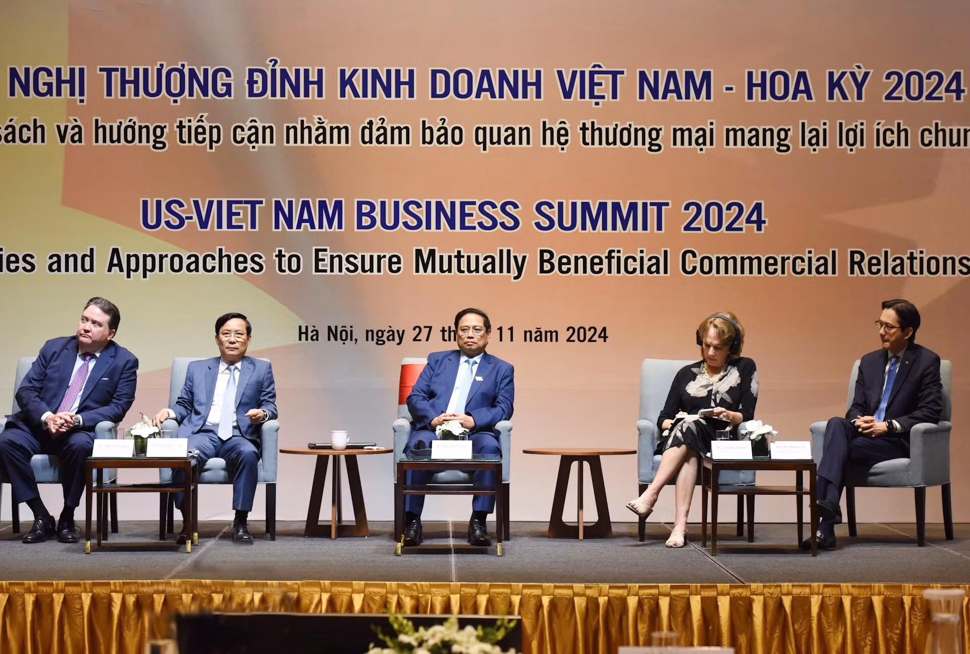 El primer ministro de Vietnam, Pham Minh Chinh, asiste a la Cumbre Empresarial Vietnam-Estados Unidos 2024.