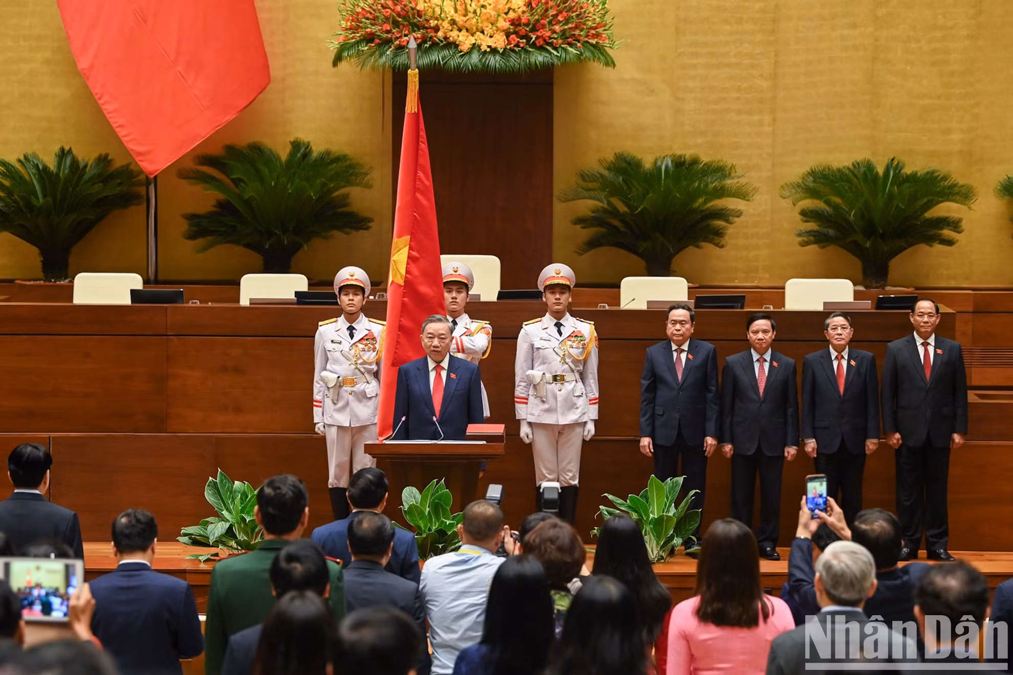 El presidente vietnamita, To Lam en el acto.