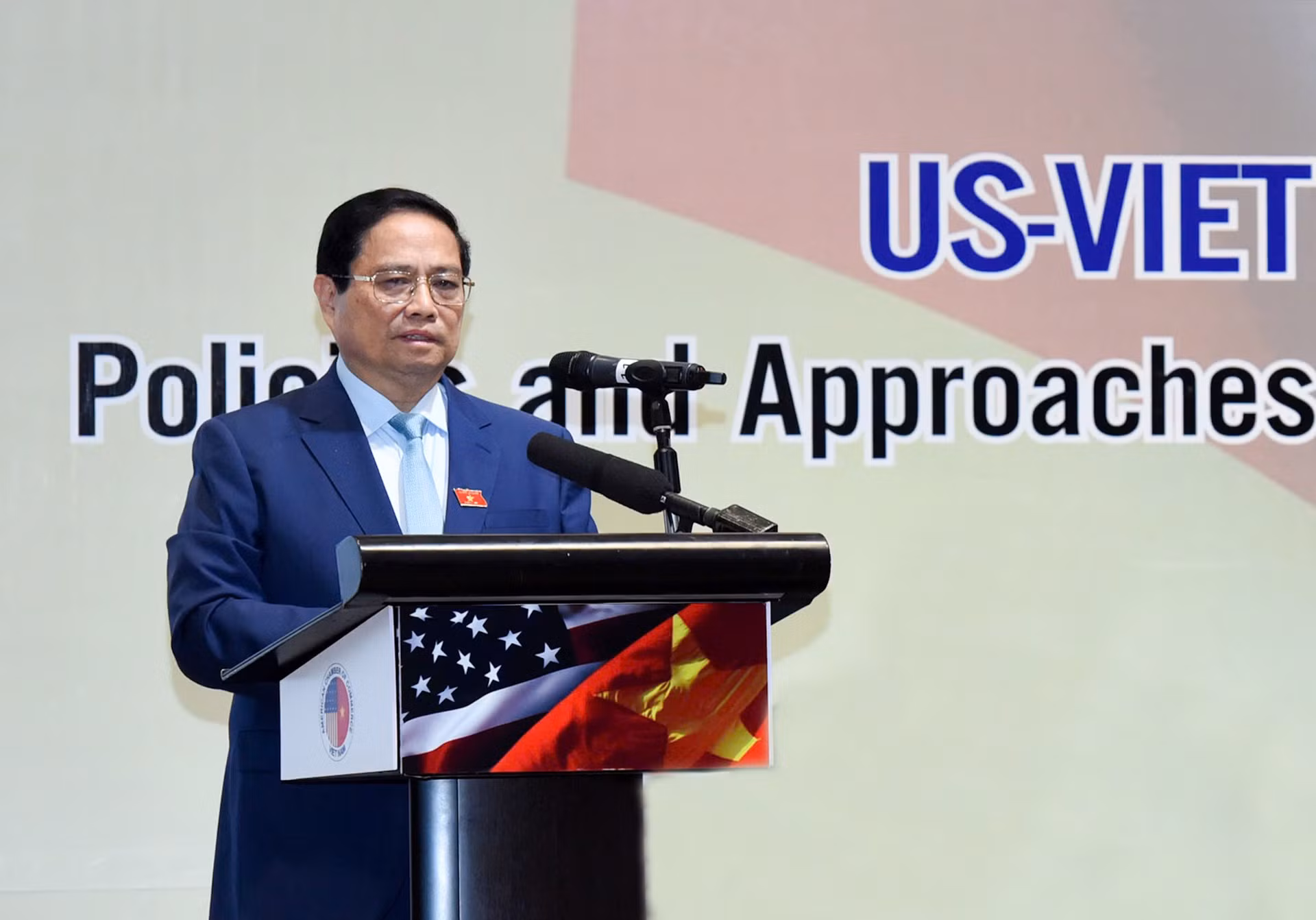 El premier vietnamita, Pham Minh Chinh, interviene en la cita.