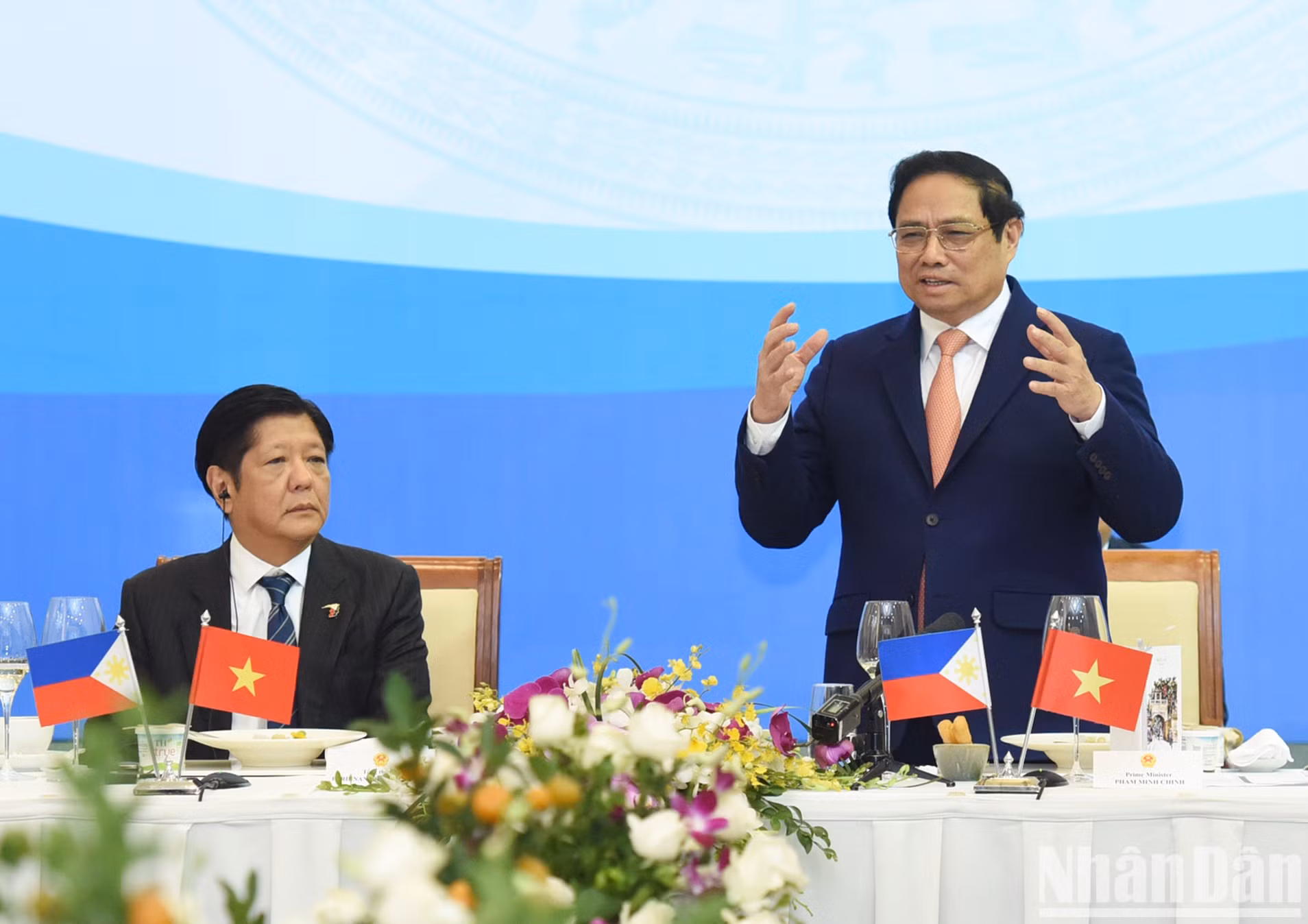 El premier vietnamita, Pham Minh Chinh, habla en la cita.