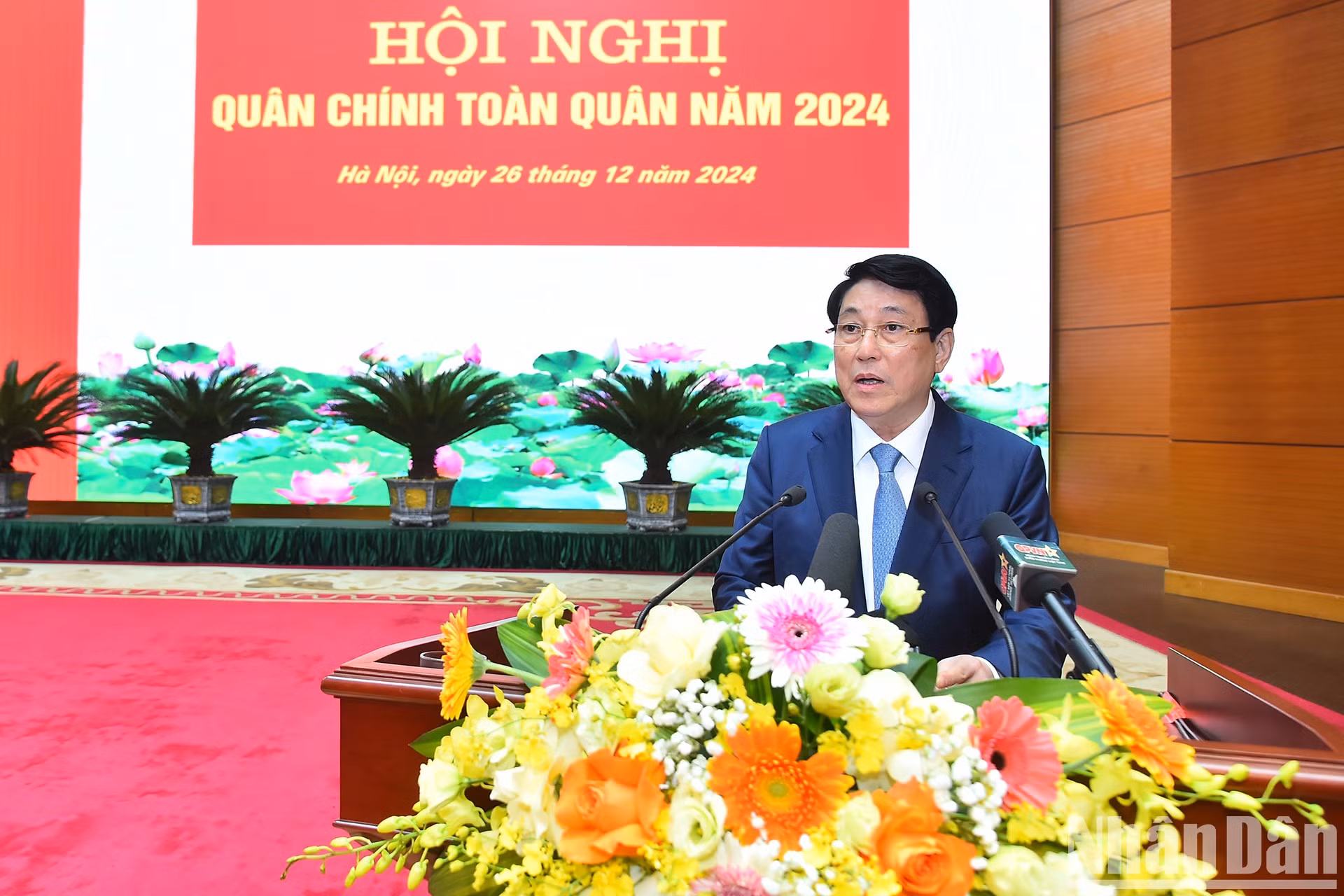 El presidente Luong Cuong interviene en la cita. El presidente Luong Cuong interviene en la cita.