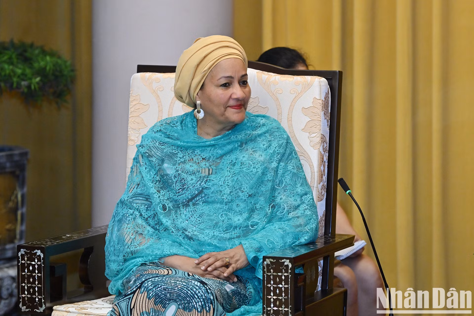 La vicesecretaria general de la ONU, Amina J. Mohammed, interviene en la cita.