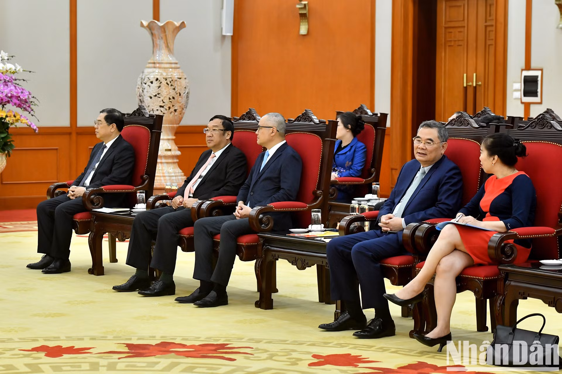 Los delegados vietnamitas en la cita.