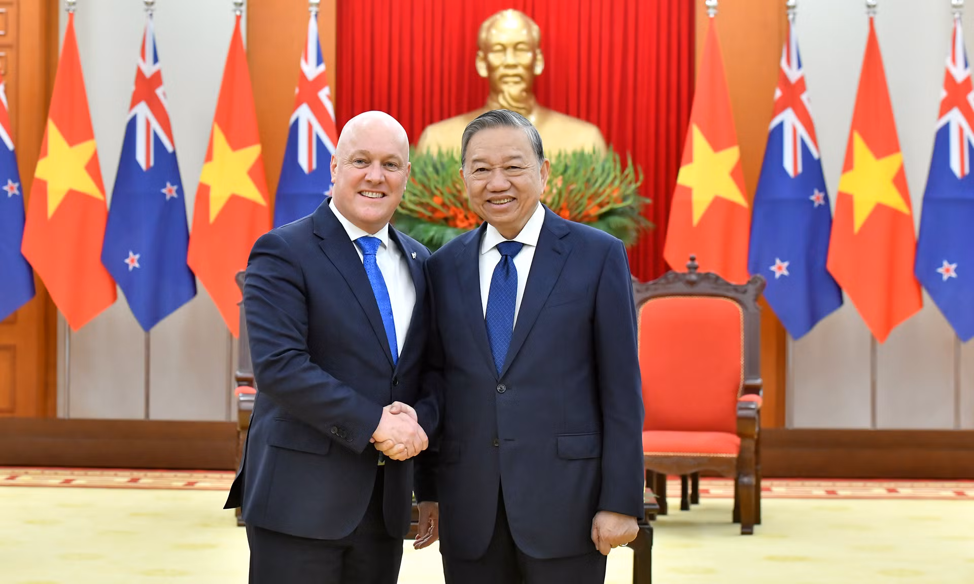 [Foto] Líder partidista de Vietnam recibe a premier de Nueva Zelanda