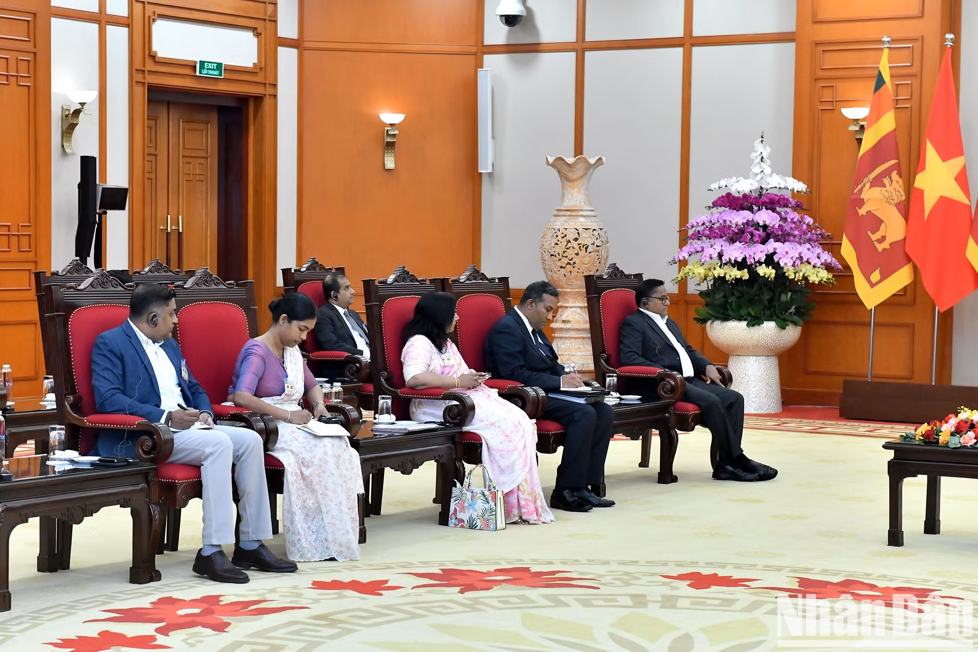 Los delegados de Sri Lanka en la reunión.