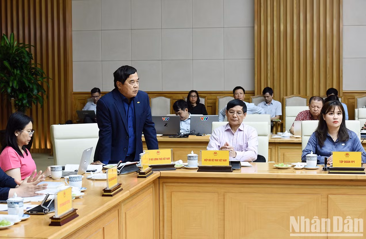 Un representante de la Asociación de Alimentos de Vietnam expresa sus opiniones.