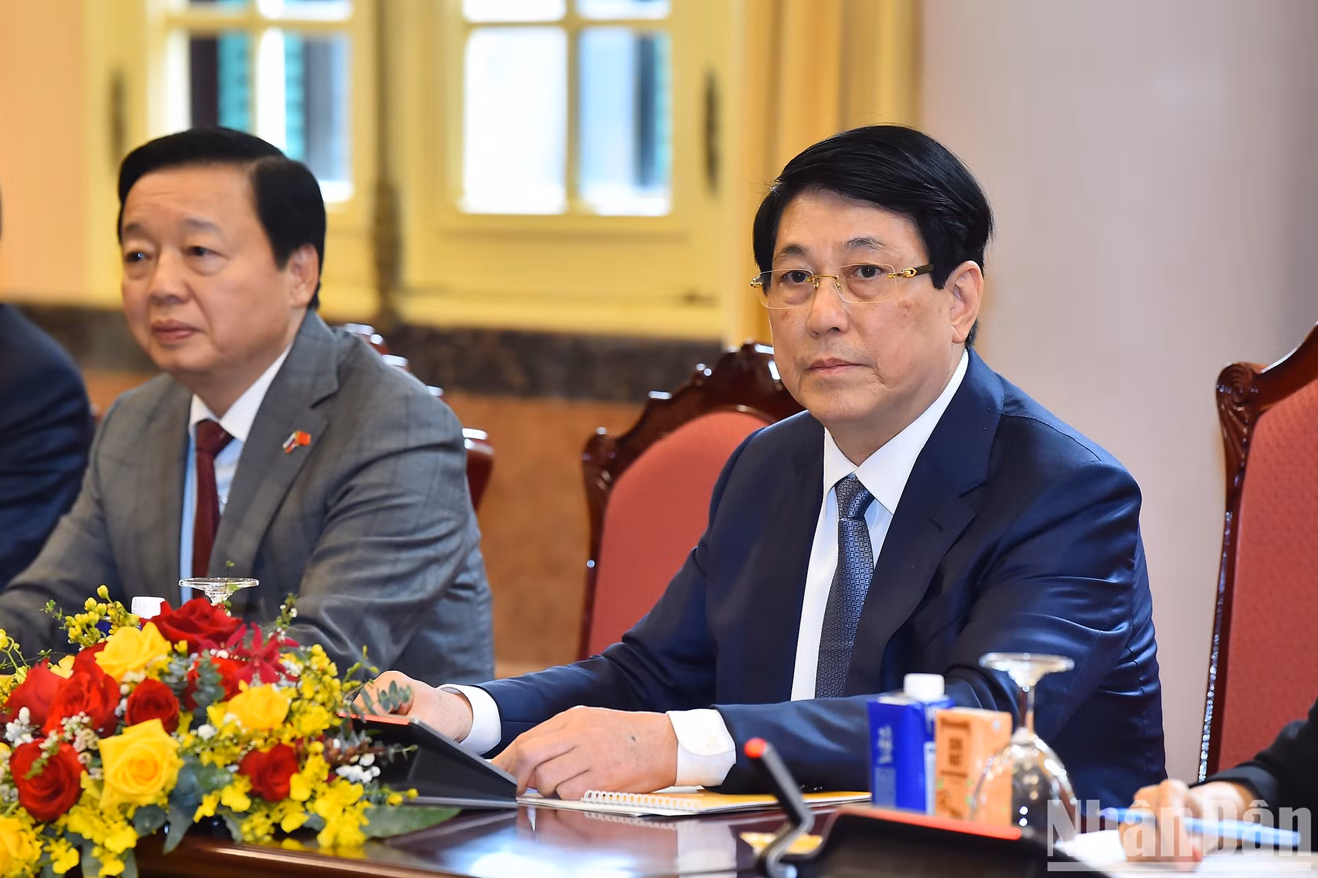 El presidente de Vietnam, Luong Cuong, habla en el acto. El presidente de Vietnam, Luong Cuong, habla en el acto.