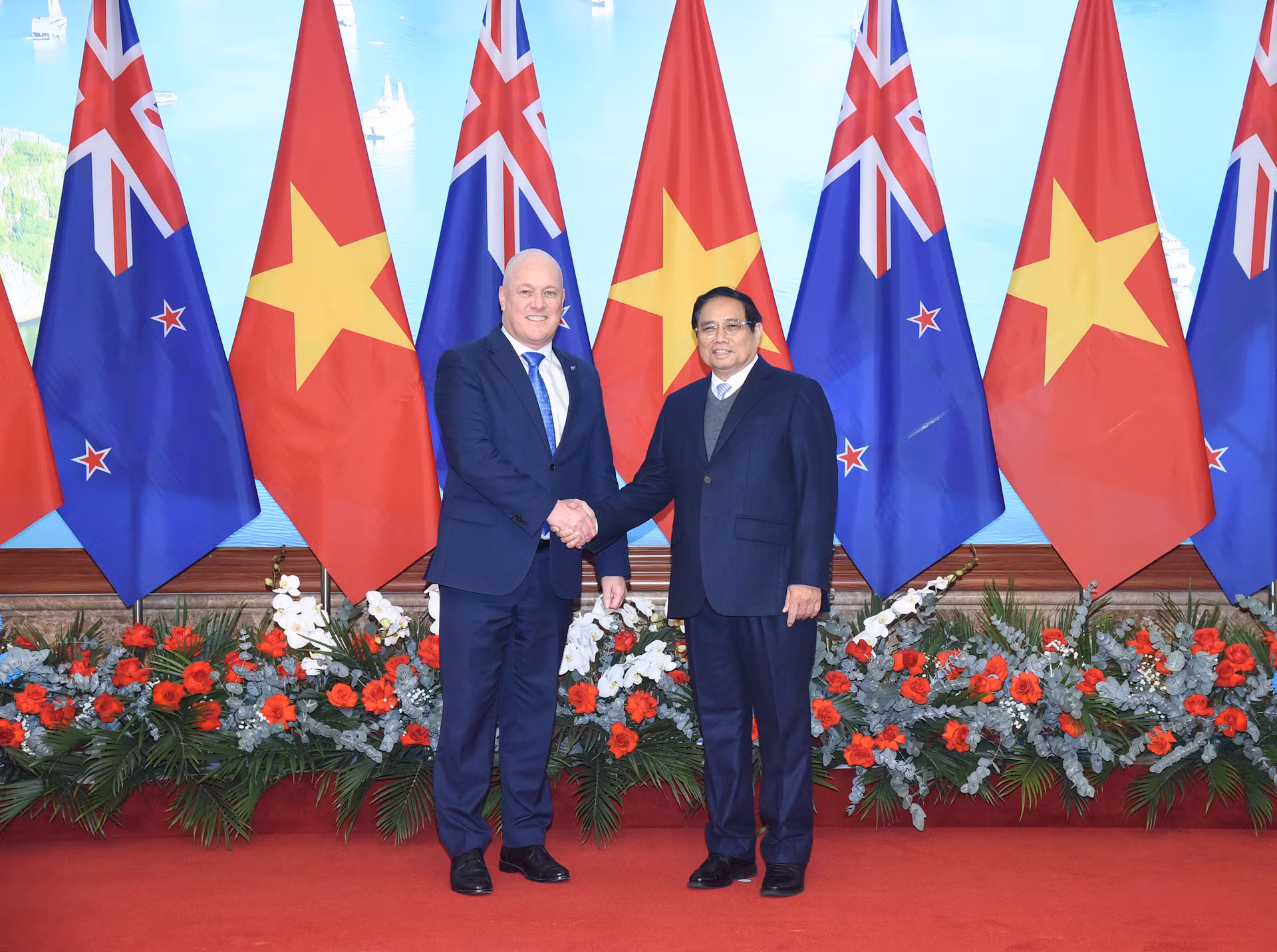 [Foto] Premier vietnamita preside ceremonia de bienvenida a su homólogo de Nueva Zelanda