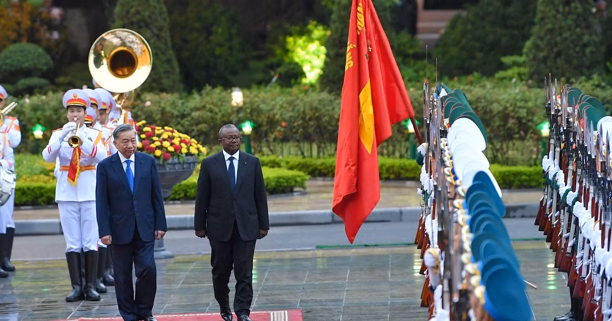 [Foto] Máximo dirigente vietnamita preside acto de bienvenida al presidente de Guinea-Bissau
