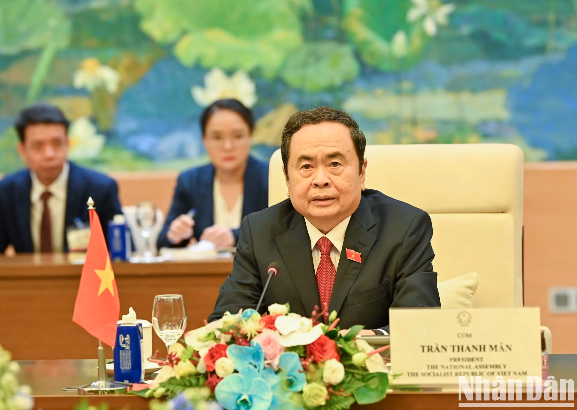 El presidente de la ANV, Tran Thanh Man, habla en el encuentro.