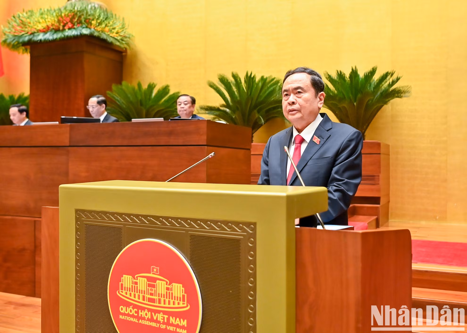 El presidente de la ANV, Tran Thanh Man, habla en la cita.