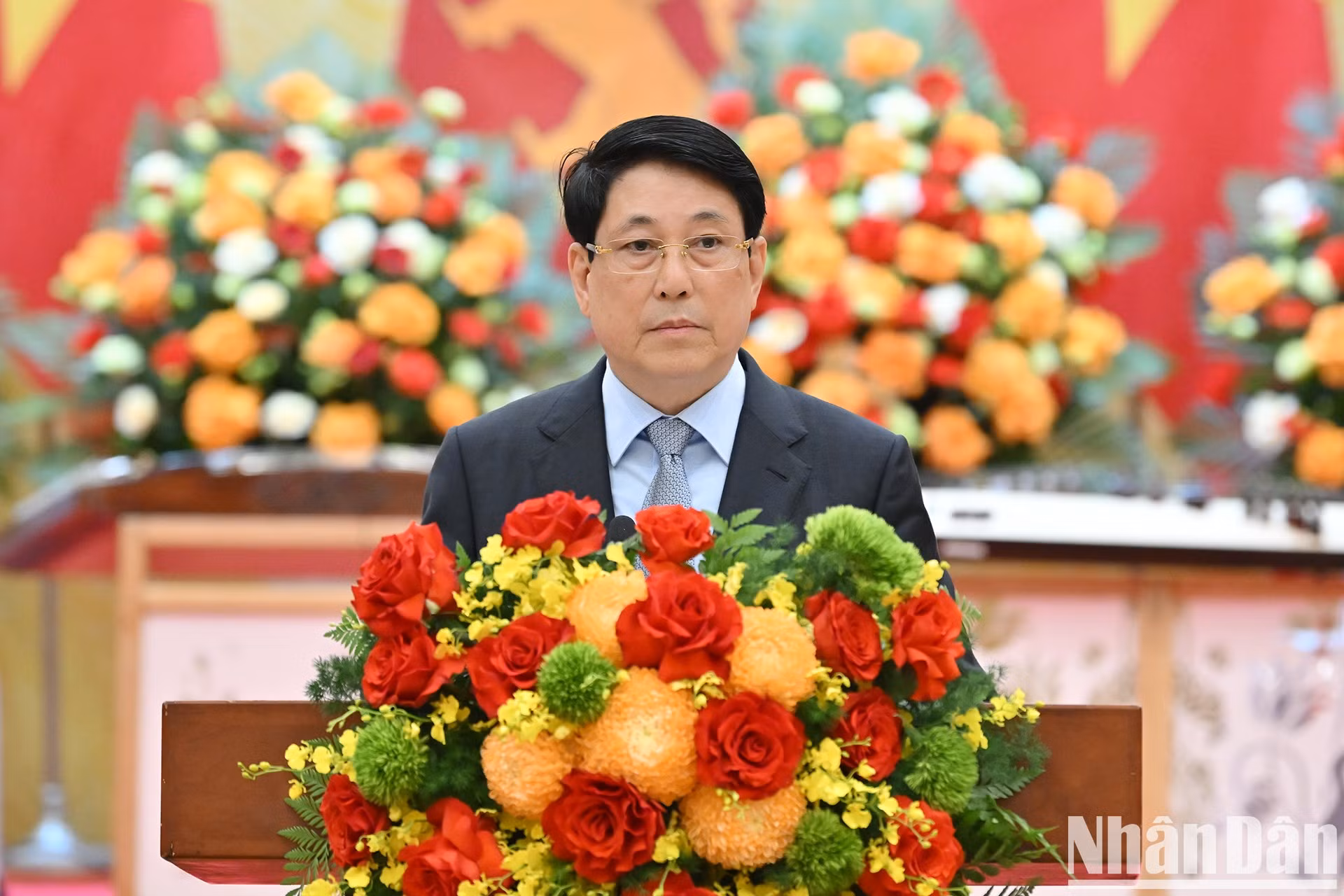 El presidente de Vietnam, Luong Cuong, habla en el banquete. El presidente de Vietnam, Luong Cuong, habla en el banquete.
