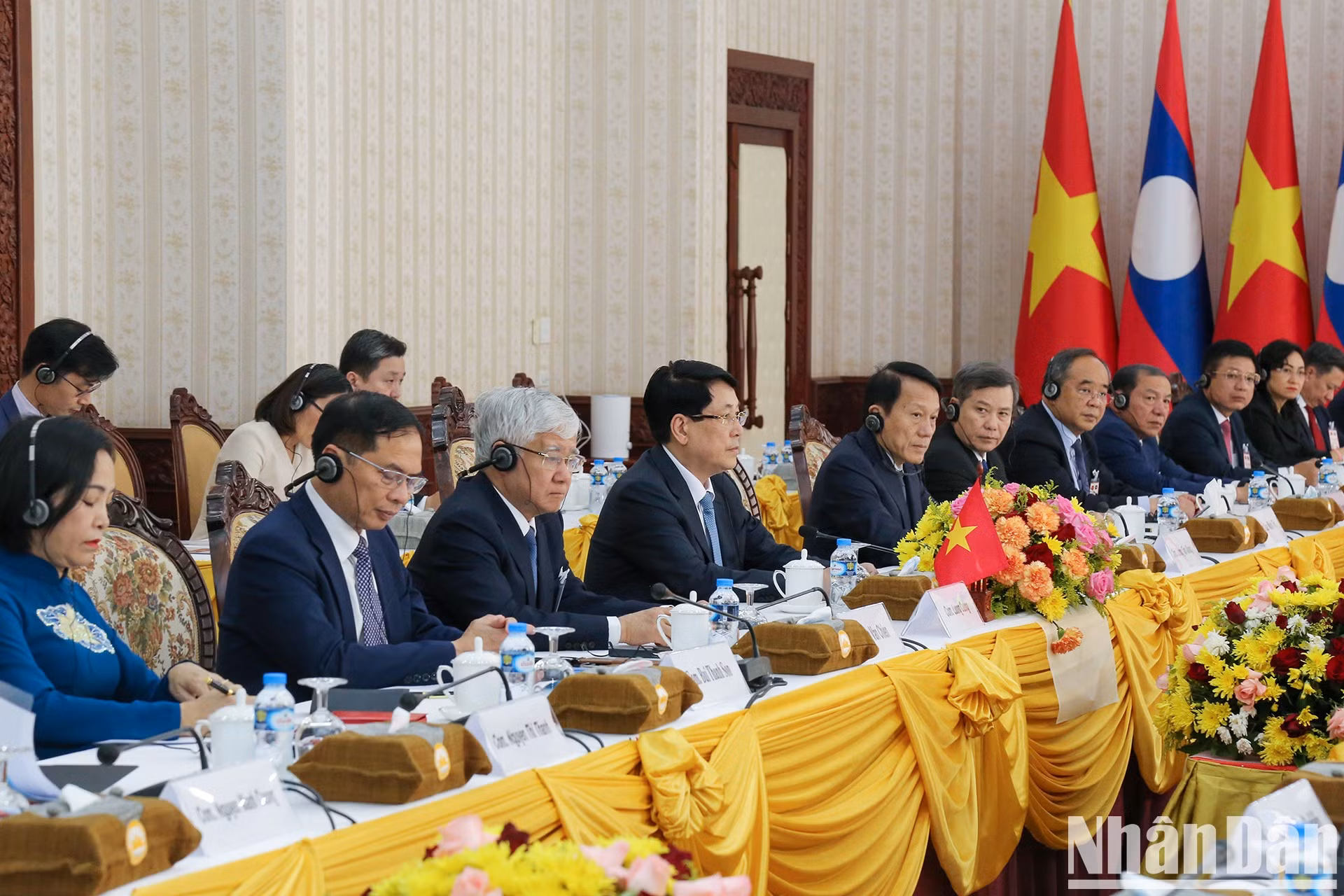 El presidente de Vietnam, Luong Cuong, y la delegación de alto nivel del país indochino.