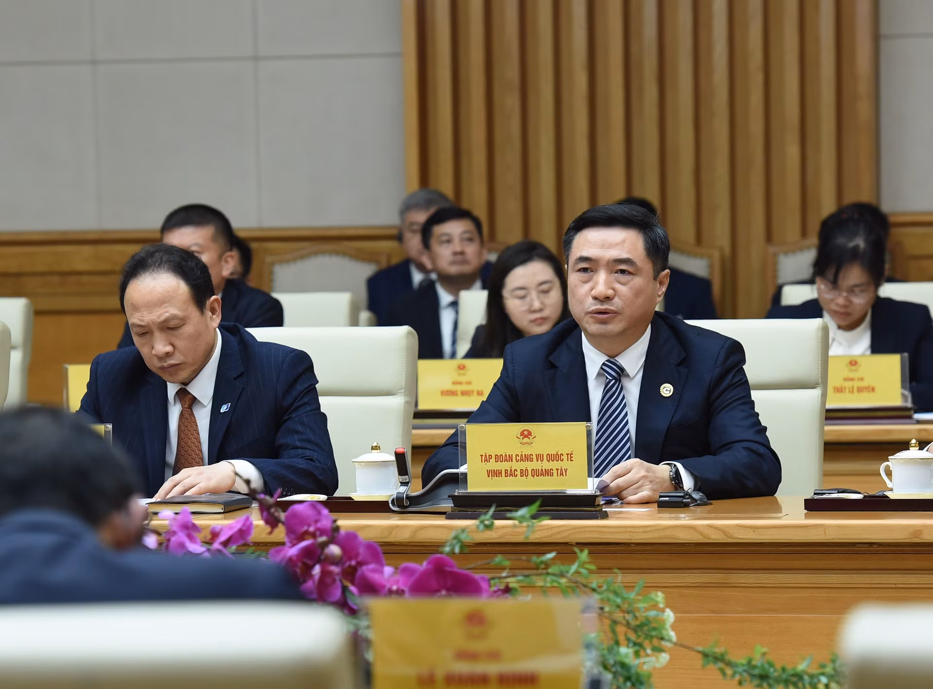 Liu Shengyou, director general del Grupo Puerto “Golfo de Tonkín”- Guangxi, habla en la cita.