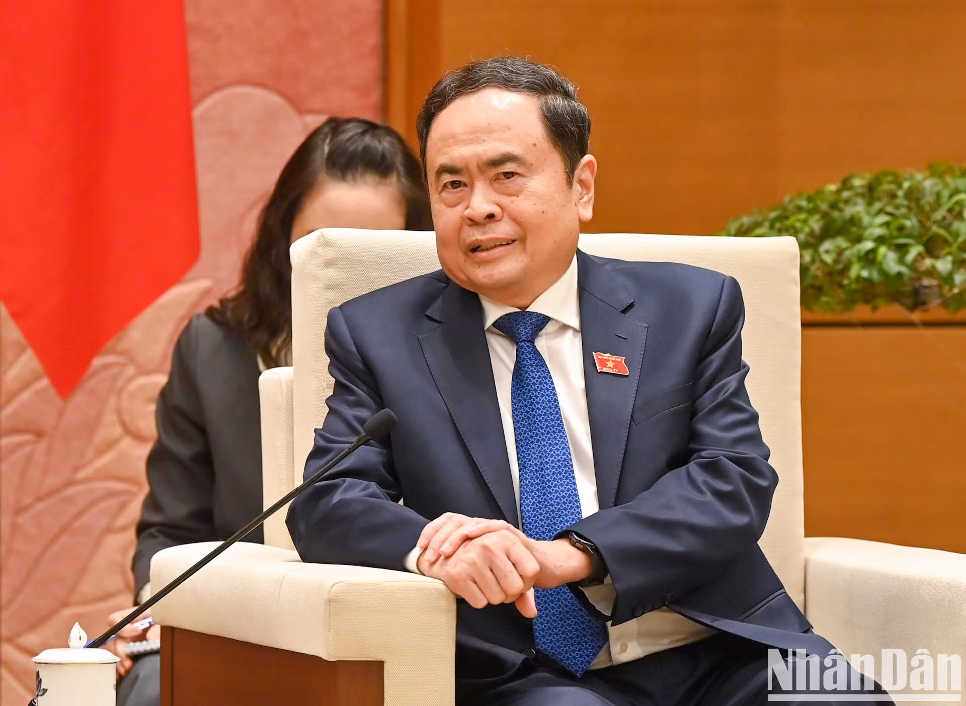 El presidente de la ANV, Tran Thanh Man, habla en el encuentro.
