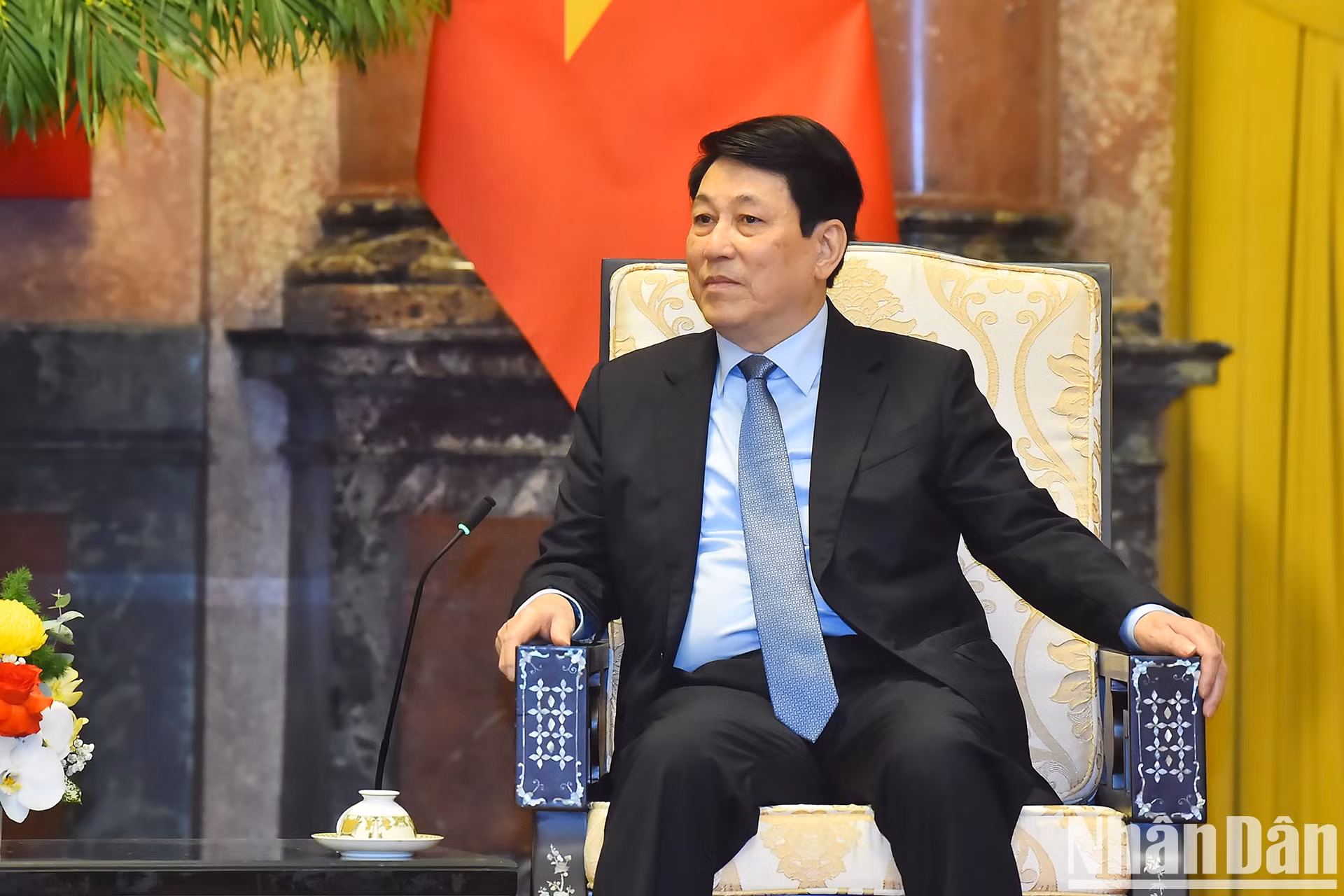 El jefe del Estado vietnamita habla en la cita. El jefe del Estado vietnamita habla en la cita.