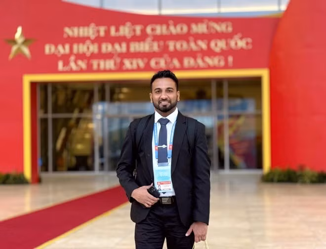 Dasun Wijesekara, representante de la Unidad de Medios del Partido del Frente de Liberación del Pueblo de Sri Lanka. (Foto: VNA)