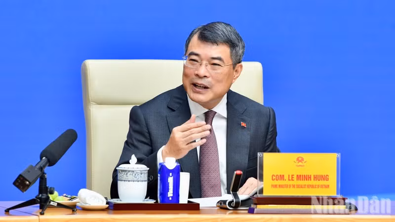 El primer ministro de Vietnam, Le Minh Hung, interviene en la sesión. (Foto: Thanh Giang)
