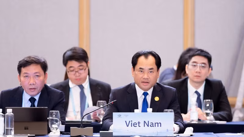 El ministro de Agricultura y Medio Ambiente de Vietnam, Trinh Viet Hung, interviene en la cita. (Foto: Embajada de Vietnam en China)