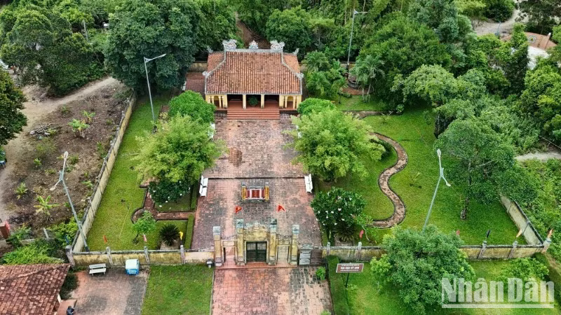 Vista aérea de la Casa Comunal de la aldea de Thach Tan, punto de partida de los túneles de Ky Anh. (Foto: Nhan Dan)