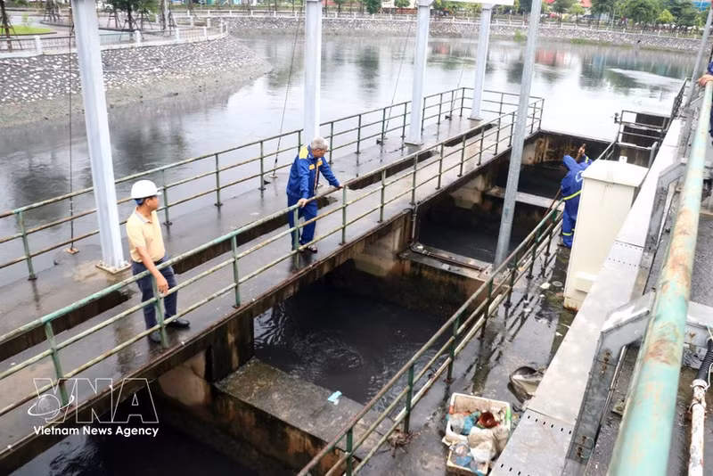 Un sistema de drenaje de agua en Hai Phong. (Foto: VNA)