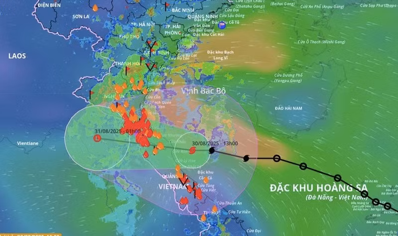 La tormenta n.° 6 se acerca a la región central de Vietnam. (Foto: Sistema de Monitoreo de Desastres de Vietnam)