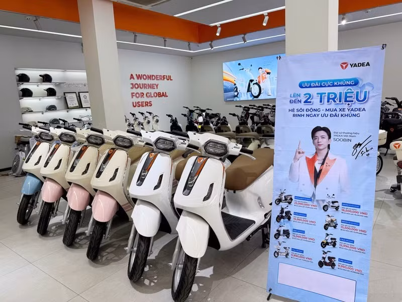 Un modelo de motocicletas eléctricas de Yadea. (Foto: VNA)