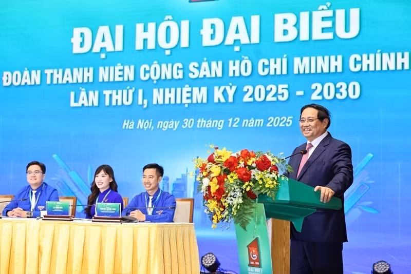 El primer ministro de Vietnam, Pham Minh Chinh, interviene en la cita. (Foto: VNA)