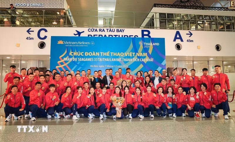 La delegación de Vietnam que participará en los 13º Juegos Paralímpicos del Sudeste Asiático. (Foto: VNA)