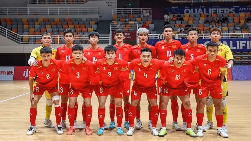 La selección vietnamita de futsal masculino. (Foto: Federación de Fútbol de Vietnam)