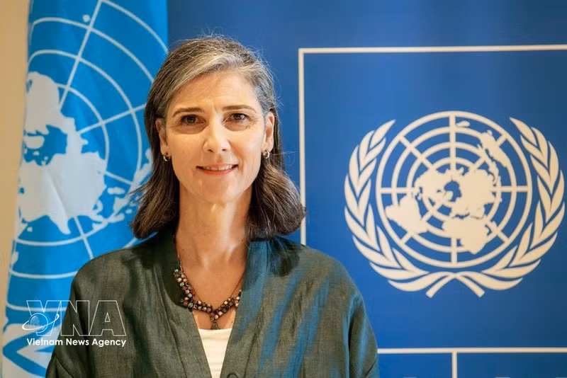 La representante residente del Programa de las Naciones Unidas para el Desarrollo en Vietnam, Ramla Khalidi. (Foto: VNA)