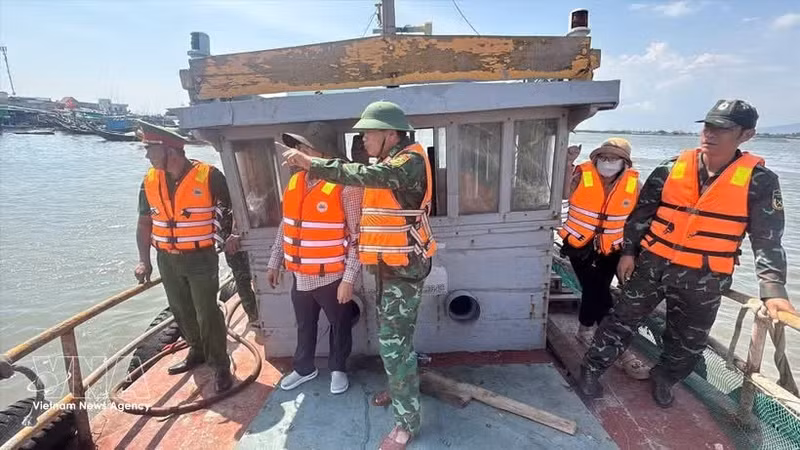 Las autoridades de Ciudad Ho Chi Minh realizan inspecciones periódicas in situ para controlar estrictamente los buques pesqueros que no cumplen con los requisitos para salir a faenar. (Foto: VNA)
