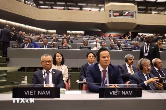 Delegación vietnamita en la 149ª Asamblea de la UIP. (Foto: VNA)