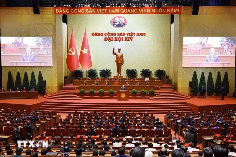 En la sesión de clausura del XIV Congreso Nacional del Partido Comunista de Vietnam. (Foto: VNA)