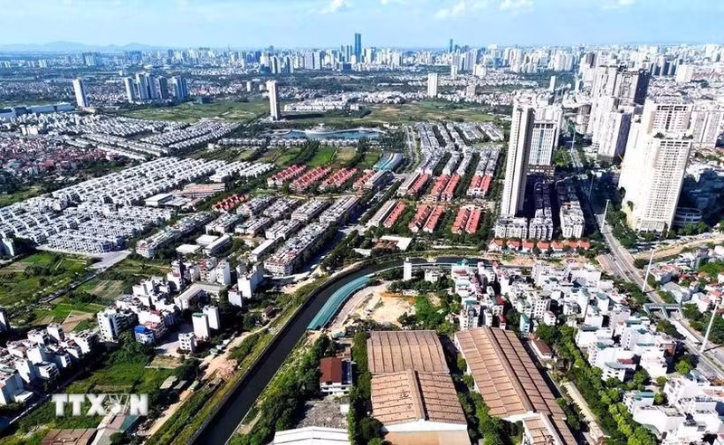 Algunos proyectos inmobiliarios en el distrito de Ha Dong, Hanói. (Fotografía: VNA)