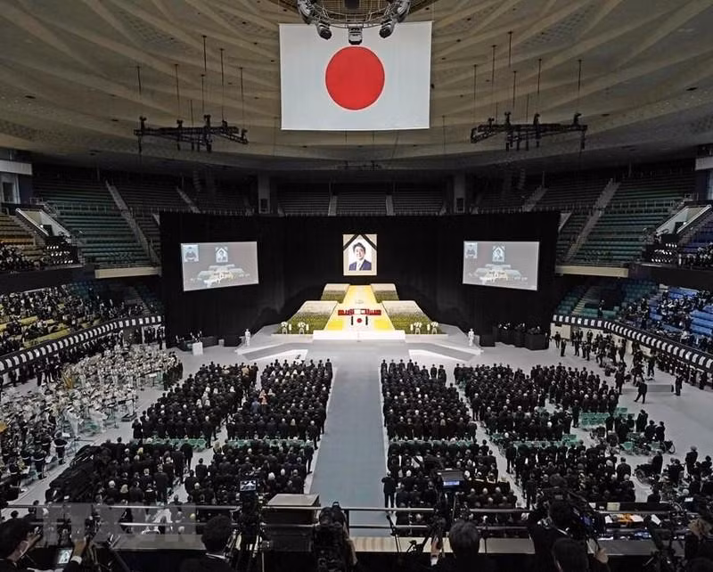 Escena de la ceremonia. (Fotografía: Kyodo/VNA) Escena de la ceremonia. (Fotografía: Kyodo/VNA)