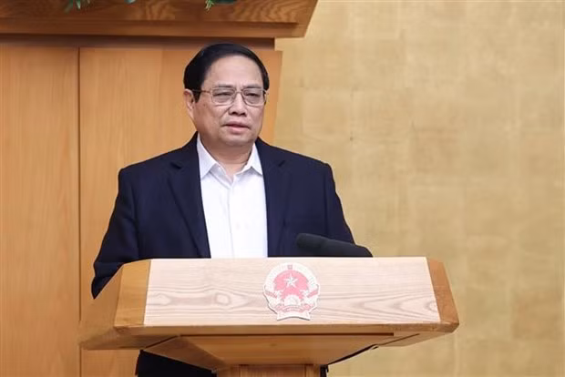 El primer ministro de Vietnam, Pham Minh Chinh, habla en el evento. (Foto: VNA) El primer ministro de Vietnam, Pham Minh Chinh, habla en el evento. (Foto: VNA)