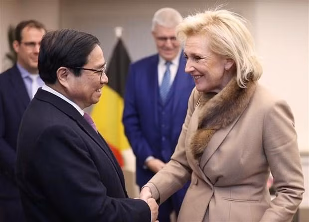 El primer ministro de Vietnam, Pham Minh Chinh, se reúne con la princesa belga Astrid (Fotografía: VNA)